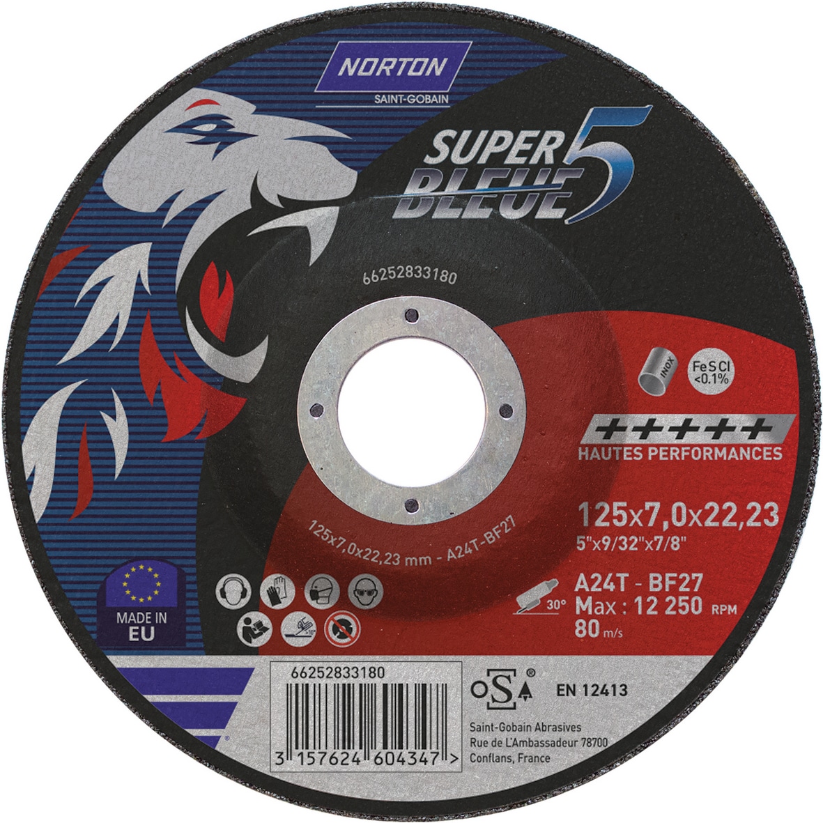 Disque Barber Super Blue Metal Norton