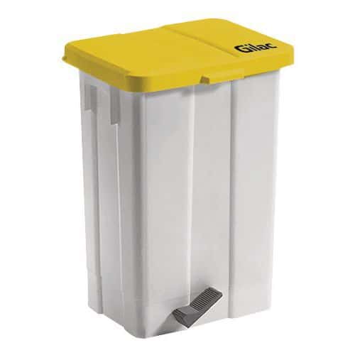 POUBELLE PEDALE 50 L COUV JAUNE Gilac Manutan Fr