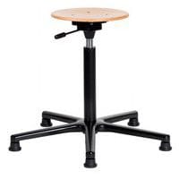 Tabouret Natur assise réglable basse sur patins aluminium - Sofame