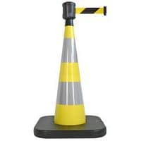 Cone de balisage avec base a lester Noir/jaune - 4mx5cm - Viso