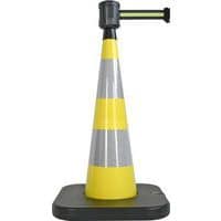 Cone de balisage avec base a lester Noir/Jaune/Noir - Viso