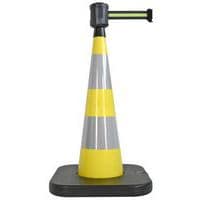 Cone de balisage avec base a lester Noir/jaune/noir - 4mx5cm - Viso