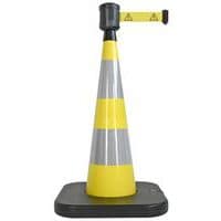 Cone de balisage avec base a lester jaune - 4mx5cm - Viso