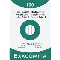 Étui de 100 fiches bristol lignée - Exacompta