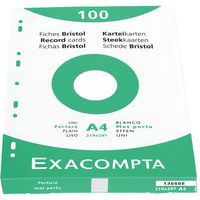 EXACOMPTA Etui de 100 fiches bristol non perforées 148x210mm (A5) unies  Blanc