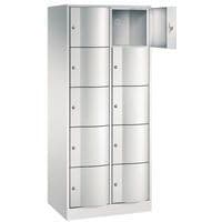 Vestiaire 6 et 10 cases porte antivandalisme - 2 colonnes largeur 380 mm - Sur socle - CP