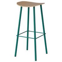 Tabouret Malibu assise hêtre piètement alu - Manutan Expert