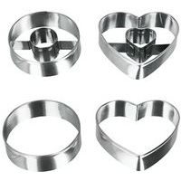 Decoupoir 5.5Cm X4 Inox Rond Et Coeur - Metaltex