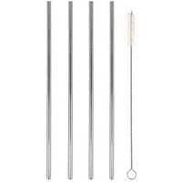 Pailles Droites Inox 21Cm X4 Goupillon - Metaltex