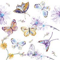 Serviette 33X33Cm Motif Papillon X20 - Paper Design