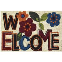 Tapis Coco Blanchi 40X60 Welcom Fleurs - Idmat