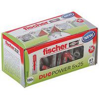 Chevilles Duopower 5X25 X100 Pcs - Fischer Fixation