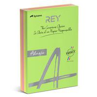 Ramette 500 feuilles A4 80g 4 teintes fluorescentes assorties - Rey