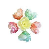 Décor comestible fleurs azyme pastel zébrées_Matfer