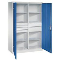 Armoire haute 6 tablettes 6 tiroirs