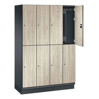 Vestiaire Cambio S6000 sur socle, portes HPL décor bois