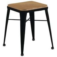 Tabouret Roma 4 pieds assise pin piètement acier