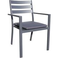 Fauteuil jardin empilable Pelosa gris anthracite - DCB Garden