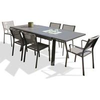 Table jardin Stockholm 225x96cm+4 chaises+2 fauteuils - DcbGarden