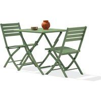 Table jardin 70x70cm lagune + 2 chaises pliantes - CityGarden