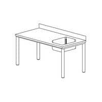 Table du chef gamme 600, bac à droite- TC1BD126/1 Tecnox