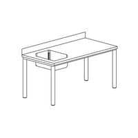 Table du chef gamme 600, bac à gauche- TC1BG126/1 Tecnox