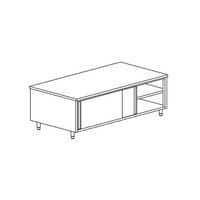 Meuble de rangement central avec 2 P coulissantes gamme 600- MR186/1 Tecnox