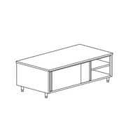 Meuble de rangement central avec 2 P coulissantes gamme 700- MR107/1 Tecnox