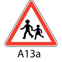 Panneau de signalisation de danger - A13a - Endroit fréquenté par les enfants