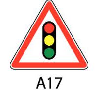 Panneau de signalisation de danger - A17 - Annonce de feux tricolores