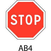 Panneau de signalisation de danger - AB4 - Stop