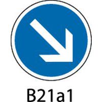 Panneau de signalisation d'obligation - B21a1 - Contournement obligatoire à droite