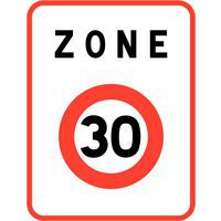 Panneau de signalisation d'entrée de zone - B30 - Entrée d'une zone à vitesse limitée à 30 km/h