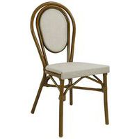 Lot de 2 chaises Paris 2 textilène naturel/bamboo look Proloisirs