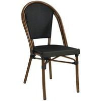 Lot de 2 chaises Paris 3 textilène noir/dark bamboo Proloisirs