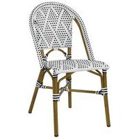 Lot de 2 chaises Paris 3 Spécial wicker blanc noir/bamboo look Proloisirs