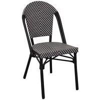 Lot de 2 chaises Paris 3 textilène silver noir structure noir Proloisirs