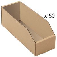 Bacs à bec carton kraft brun - Longueur 300 mm - 3,6 à 8,3 L