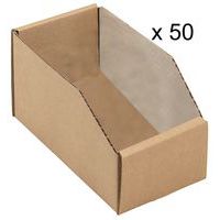 Bacs à bec carton kraft brun - Longueur 200 mm - 2,4 L