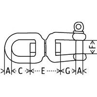 A = Diamètre tigeC = Hauteur utile anneauE = Longueur fixationF = OuvertureG = Hauteur utile