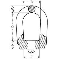 A = Section ØB = Largeur intérieureC = Pied largeurD = Hauteur intérieureH = Pied hauteur