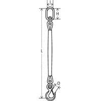 H = Longueur utile du maillon I = Largeur intérieure du maillon L = Longueur O = Ouverture crochet