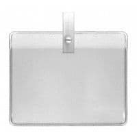 Porte-badge souple avec pince plastique - Blanc  -Lot de 100 - Sogedex