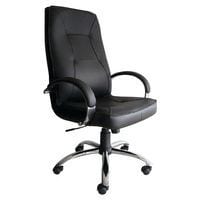 Fauteuil de direction Pampa piètement chromé cuir noir