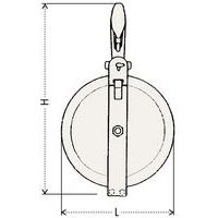 L = largeur H = hauteur (chape ouvrante)