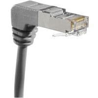 Cordon RJ45 catégorie 5e F/UTP coudé bas gris - 0,3 m