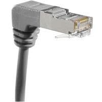 Cordon RJ45 catégorie 5e F/UTP coudé bas gris - 0,7 m