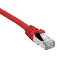 Cordon RJ45 catégorie 6A S/FTP LSOH snagless rouge - 0,15 m