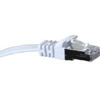 Cordon RJ45 plat catégorie 6 U/FTP snagless blanc - 0,5 m