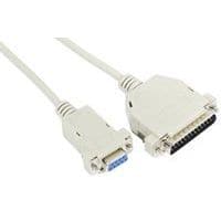 Cordon série Null Modem DB9F à DB25M - 3,00m